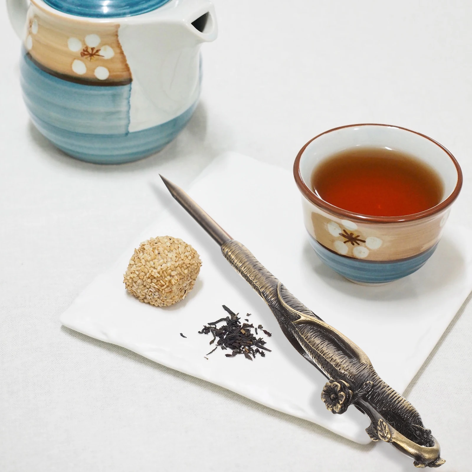 أداة مخروطية الشاي المصنوعة من خليط معدني بتصميم التنين من Pu Erh ملحق كعكة قوي للاستخدام المنزلي والمكتب في الهواء الطلق هدية مصنوعة بشكل جيد