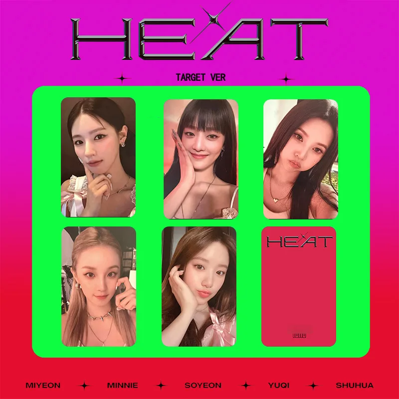 5 pz/set KPOP (G)I-DLE HEAT New Album LOMO Cards List YUQI Shuhua Soyeon Two Sides photocard NEVERLAND Fans Collection Gifts