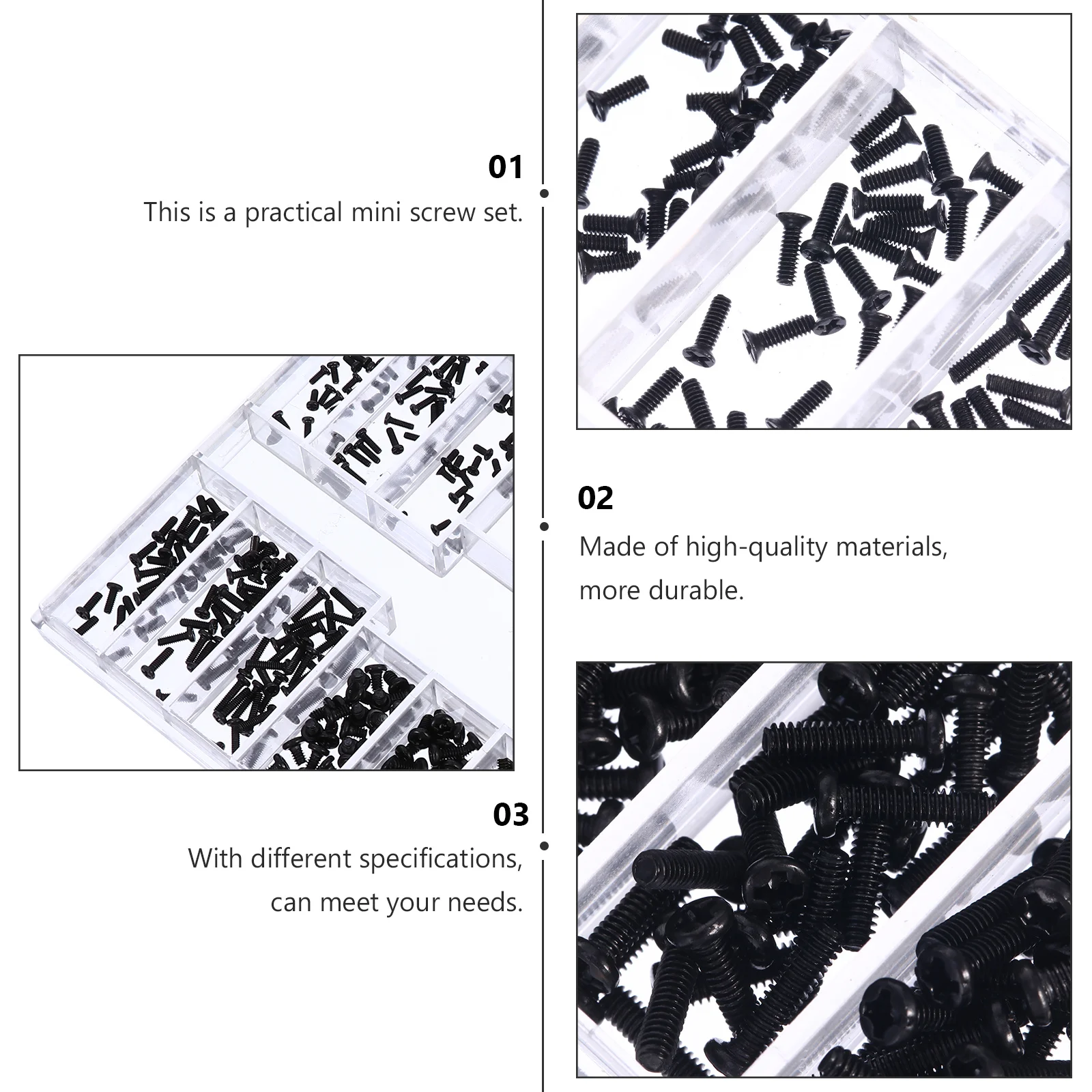 

1Set Miniature Screw Kit High Quality Durable Easy Install Suitable Mirror Frames Watches Excellent Production Process Steel