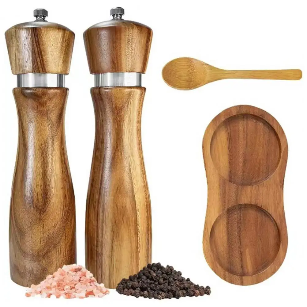 Wood Salt And Pepper Shaker Adjustable Simple Operation Fragrant Spice Mill Nut Adjustable Grinder Birthday Gifts 그라인더