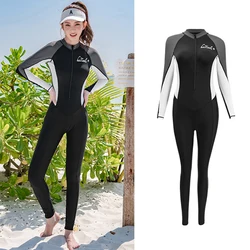 wisuwore 2023 Neoprene Wetsuit Long Sleeves One Pieces Diving Suits Ladies Surfing Fishing Scuba Diving Spearfishing Swimming