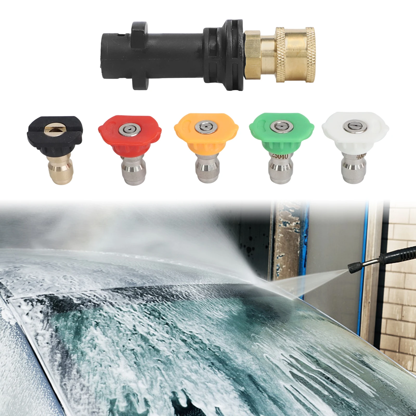 

Detailing Car Rims Pressure Washer Adapter Customizable Spray Angle Nozzle Sprayer Thorough And Effective Cleaning