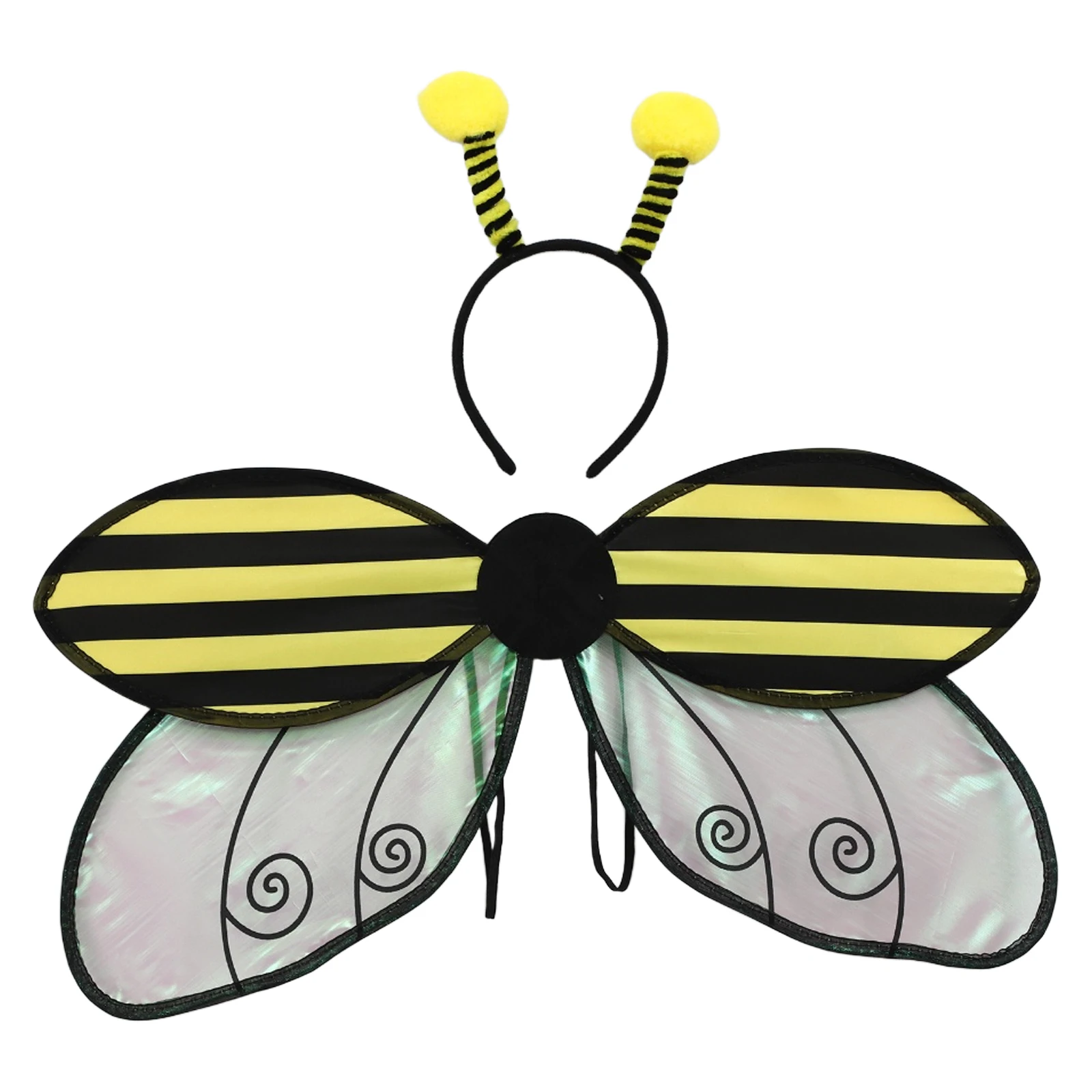 Zestaw akcesoriów do kostiumu wibrującegoch owadów z lekkimi skrzydłami i wygodną opaską na głowę dla dzieci i dorosłych na Halloween i maskarady.
