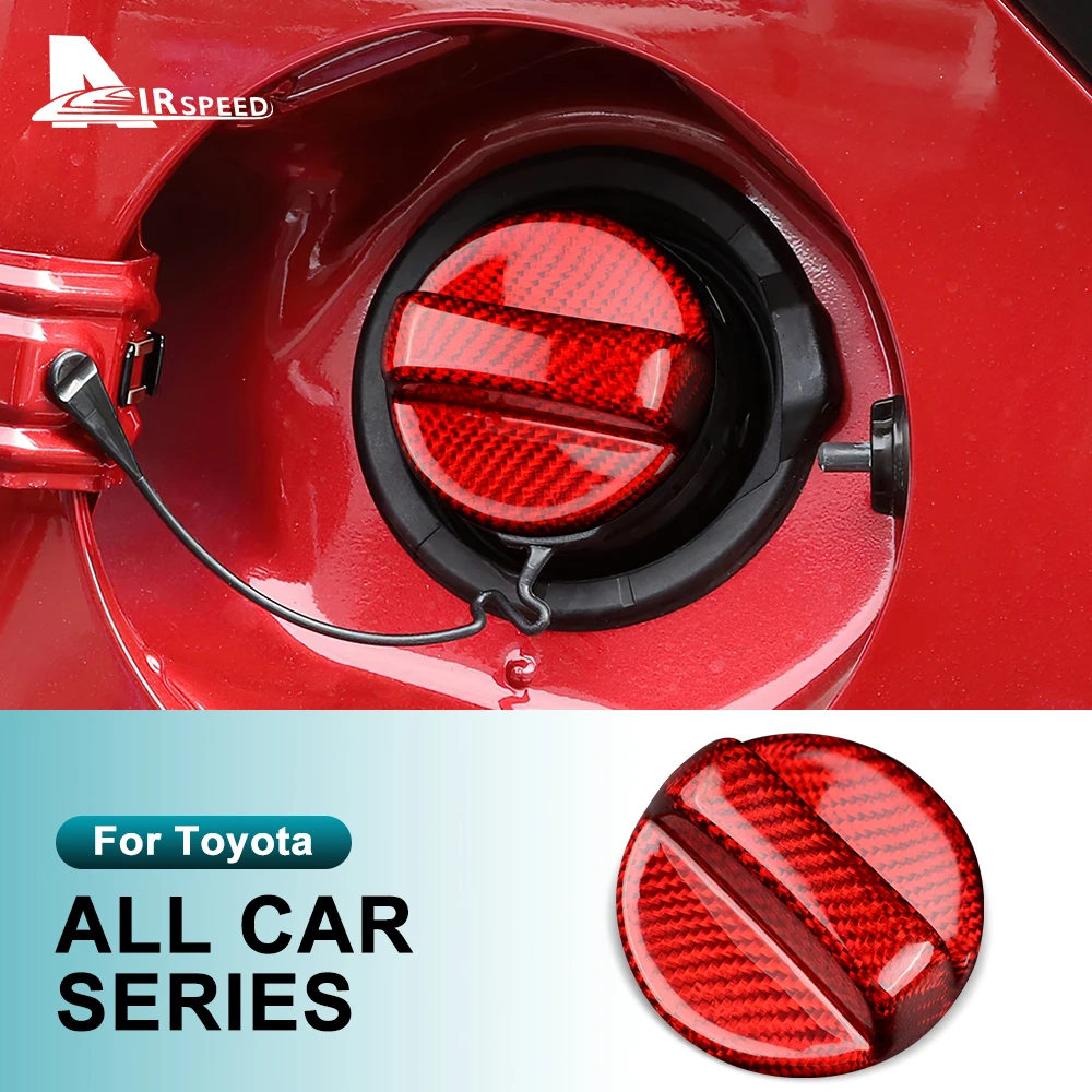 Red Real Hard Carbon Fiber Car Fuel Tank Cap Cover For Toyota GR86 2021 2022 2023 Camry Yaris Supra TACOMA Tundra FJ Cruiser