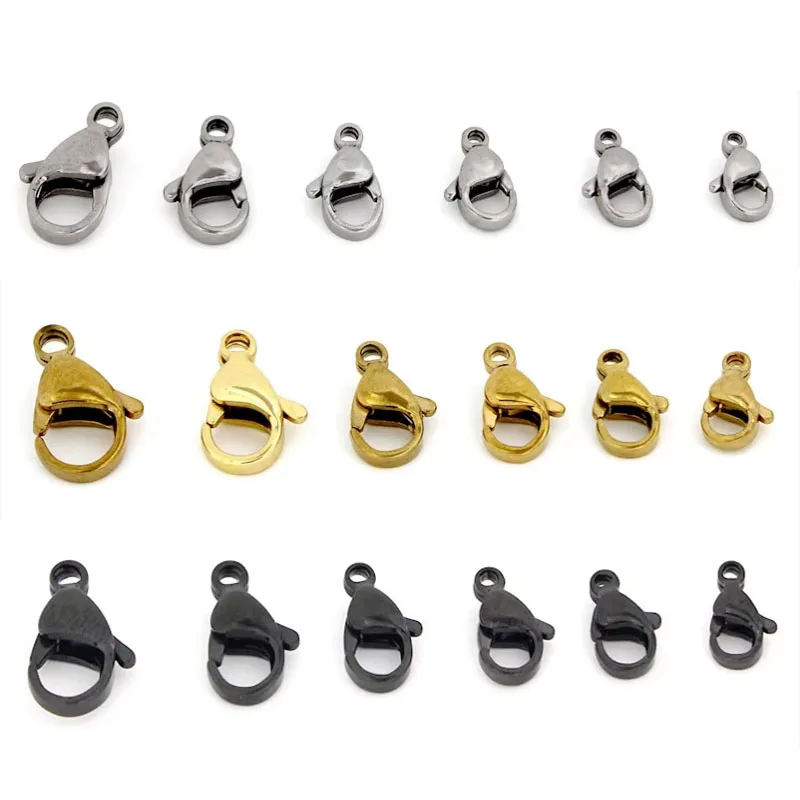25Pcs Stainless Steel Gold Plated Lobster Clasps For Bracelet Necklace Connectors Clasp DIY Jewelry Making Findings Accessories