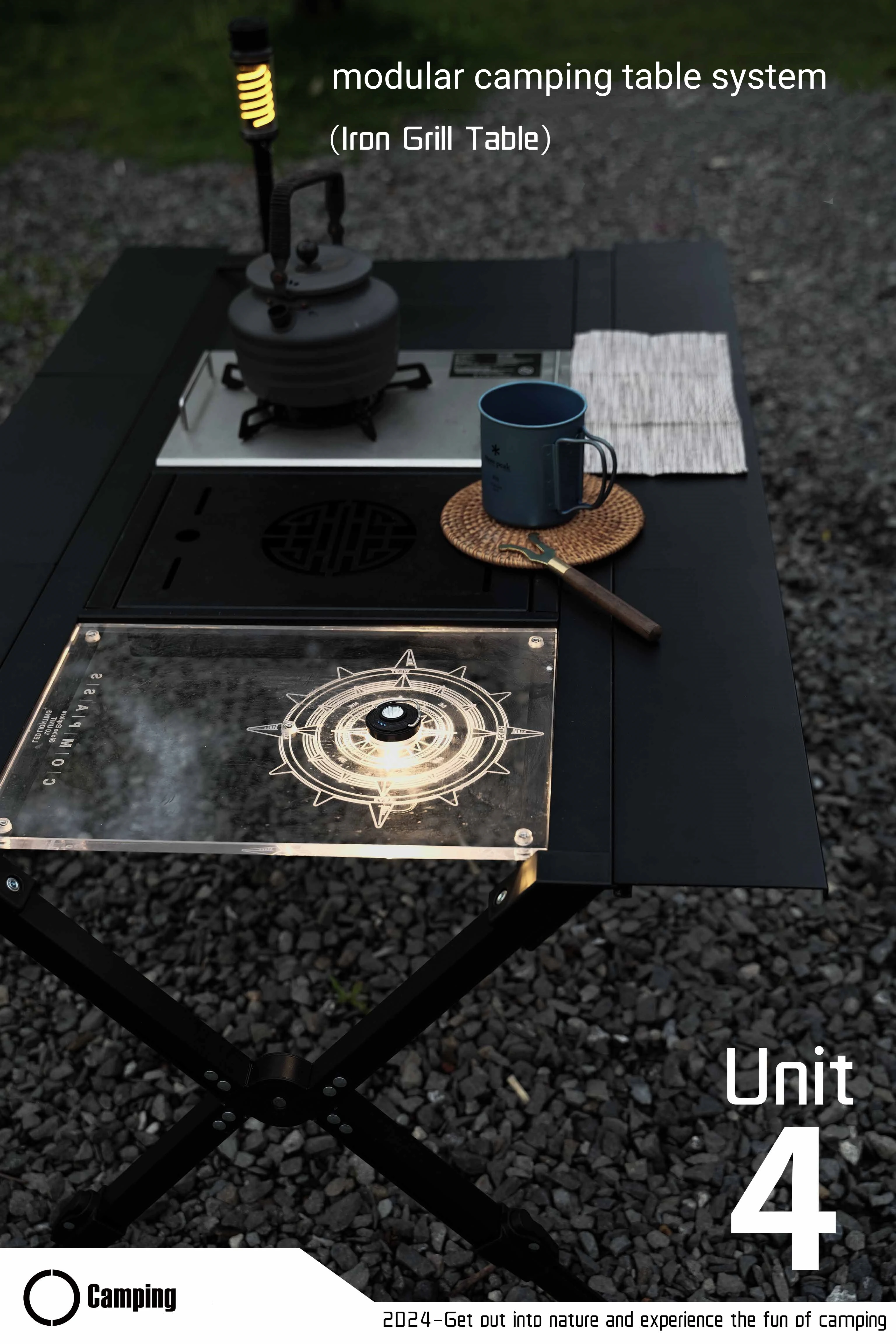 モダンなポータブルアルミ合金製折りたたみ式ロールアップ屋外ガ - Outdoor Camping Kitchen Setup のレビューと価格