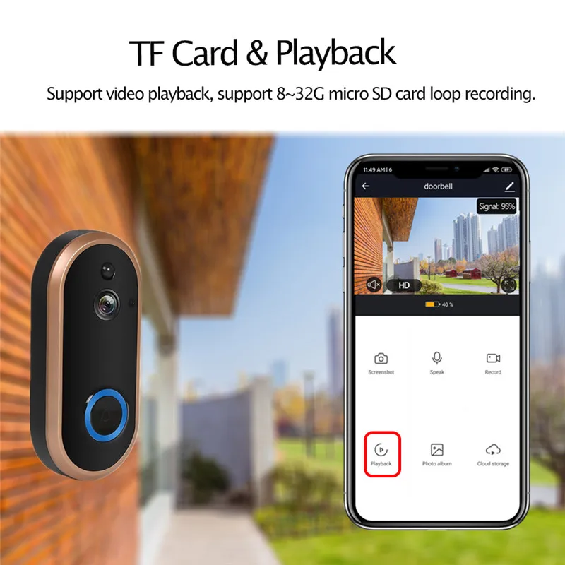 Tuya Video Doorbell WiFi Outdoor Door bell Waterproof IP65 Intercom Smart Home Google security protection Wireless Door Camera