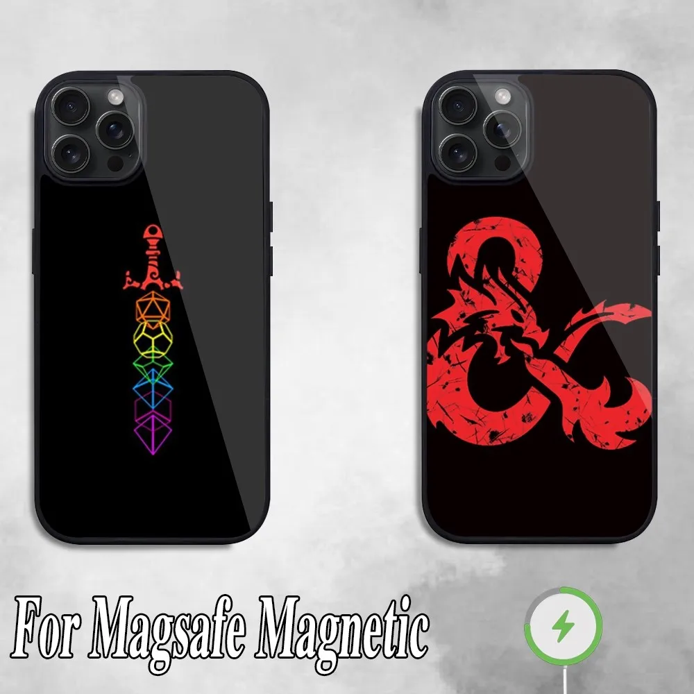 Game D-Dungeons D-Dragons D-DND Phone Case For iPhone 11 Mini 12 13 Max 14 Plus 15 Pro Magesafe Magnetic Shell