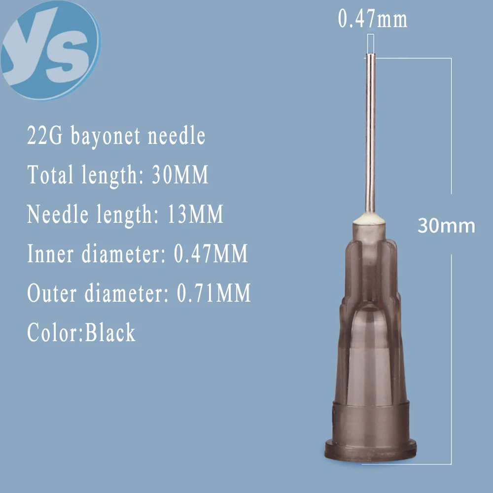 YS قاعدة بلاستيكية حربة إبرة الطول الإجمالي 43 مللي متر طول الأنبوب 25 مللي متر حقنة صناعية آلة الاستغناء التجريبي إبرة مسطحة #1