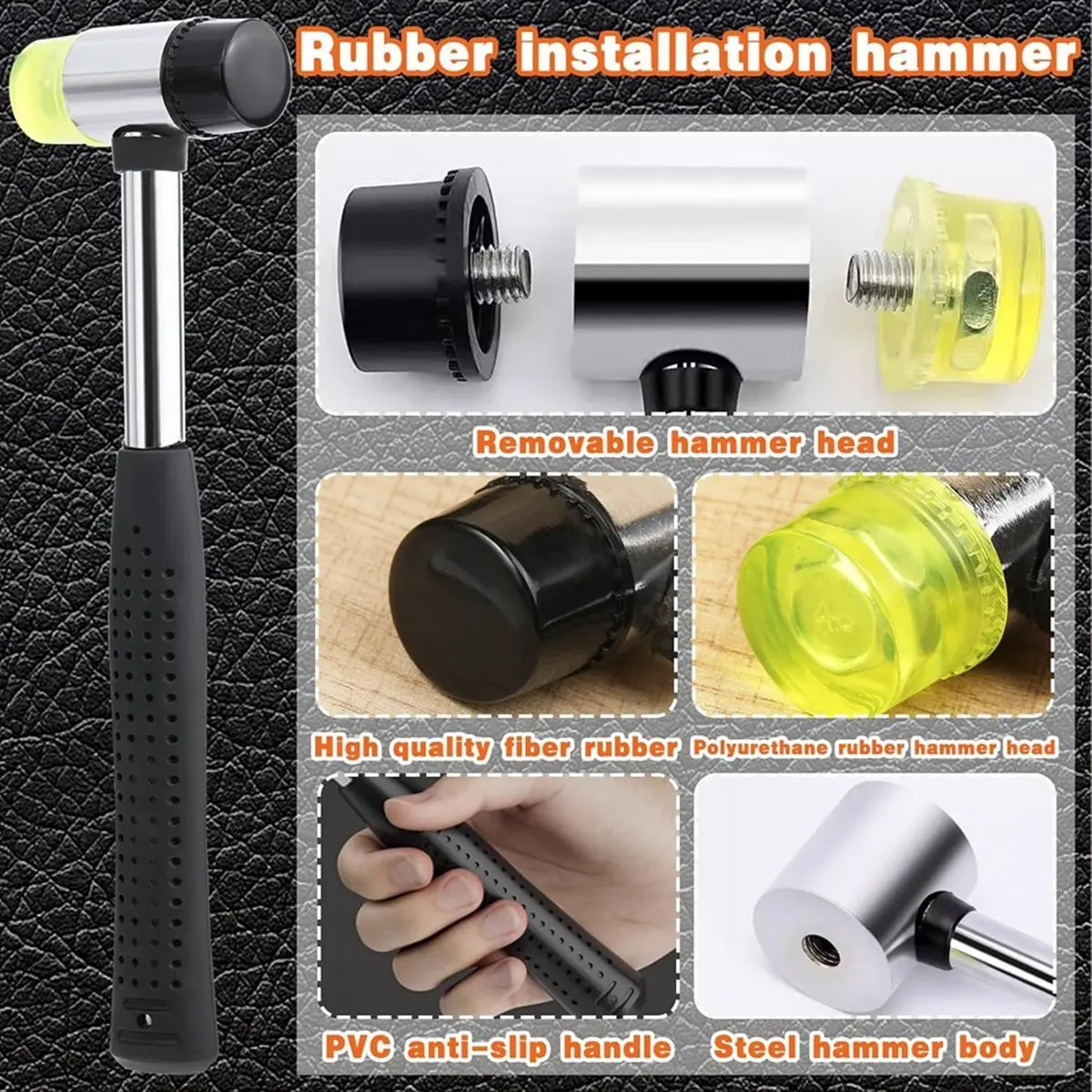 ABLG & Leather Rivets, 600 PCS Multicolor Double Cap Rivets, Leather Rivet Kit with Hollow Punch,Punch Tool and Rubber Harmmer