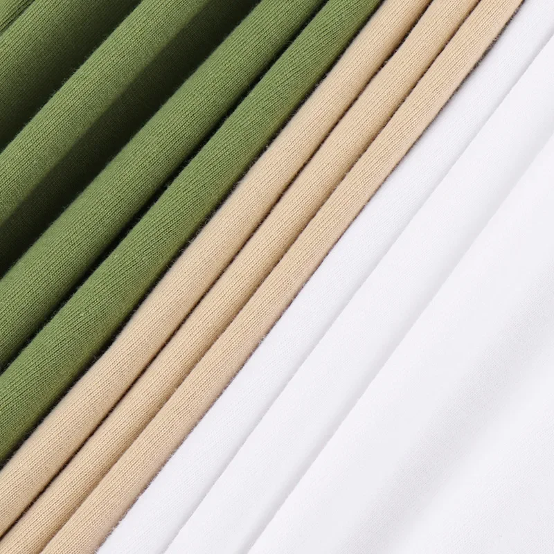 تي شيرت ثقيل الوزن من القطن الخالص بأكمام قصيرة للجنسين كاجوال بنمط أساسي فضفاض مناسب لربيع وصيف #2