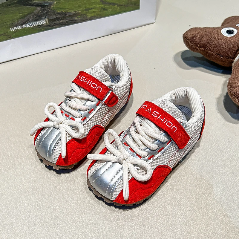 

Girls Sneakers New Children Flat Shoes Color-Blocked Large-size Sneakers Kids Shoes Skateboard Children Casual Shoes Female