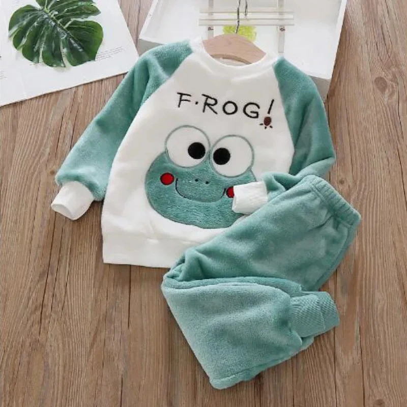 Clothing set Spring and Autumn Korean version 0-6 year old boys and girls casual cartoon printing home clothes Children Clothing