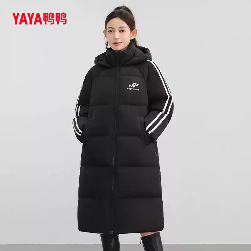 YAYA 2024 Women Down Long Jacket hooded Windbreak Waterproof  Loose Version Winter Girl\'s Long Overcoat Ladies Padded Parkas