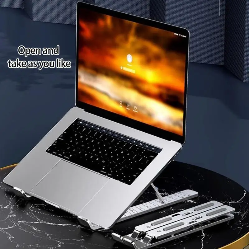 Space Saving Foldable Notebook Stand With 10 Customizable Heights For Improved Postures And Typing Experience 77JC