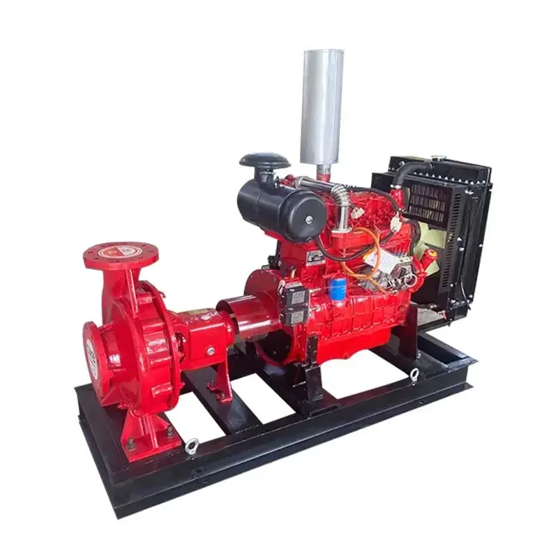 Large flow and high lift horizontal single stage on-site diesel engine high water pressure fire pump