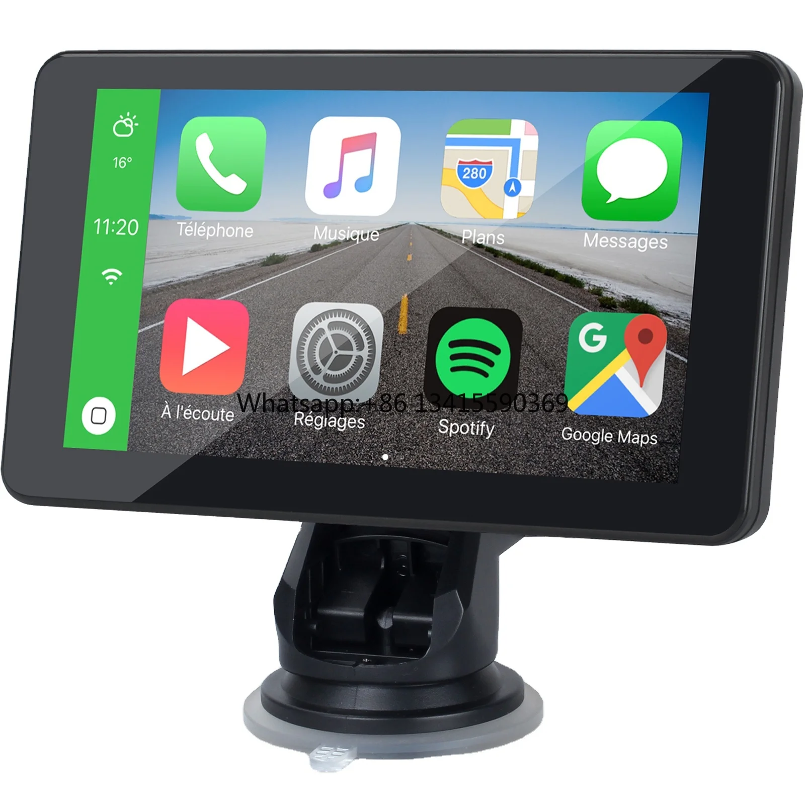 

7 Inch Wireless Carplay Android Auto Tablet GPS Navigation DVR Dashcam with Front Backup camers BT WIFI FM TMC C702 LCD Screen