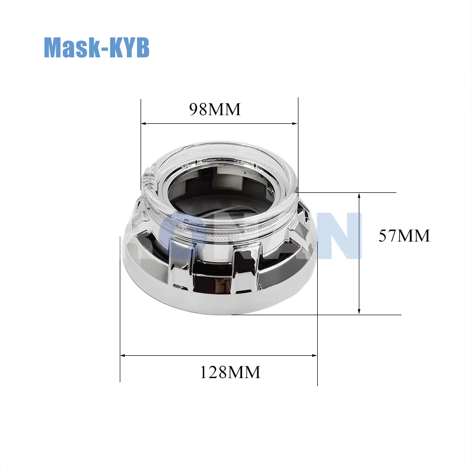 Ronan 3.0inch Headlight Shroud LED Angel Eyes White Yellow RGB for Hella Koito Q5 Bi-LED Projector Lens Mask Cover