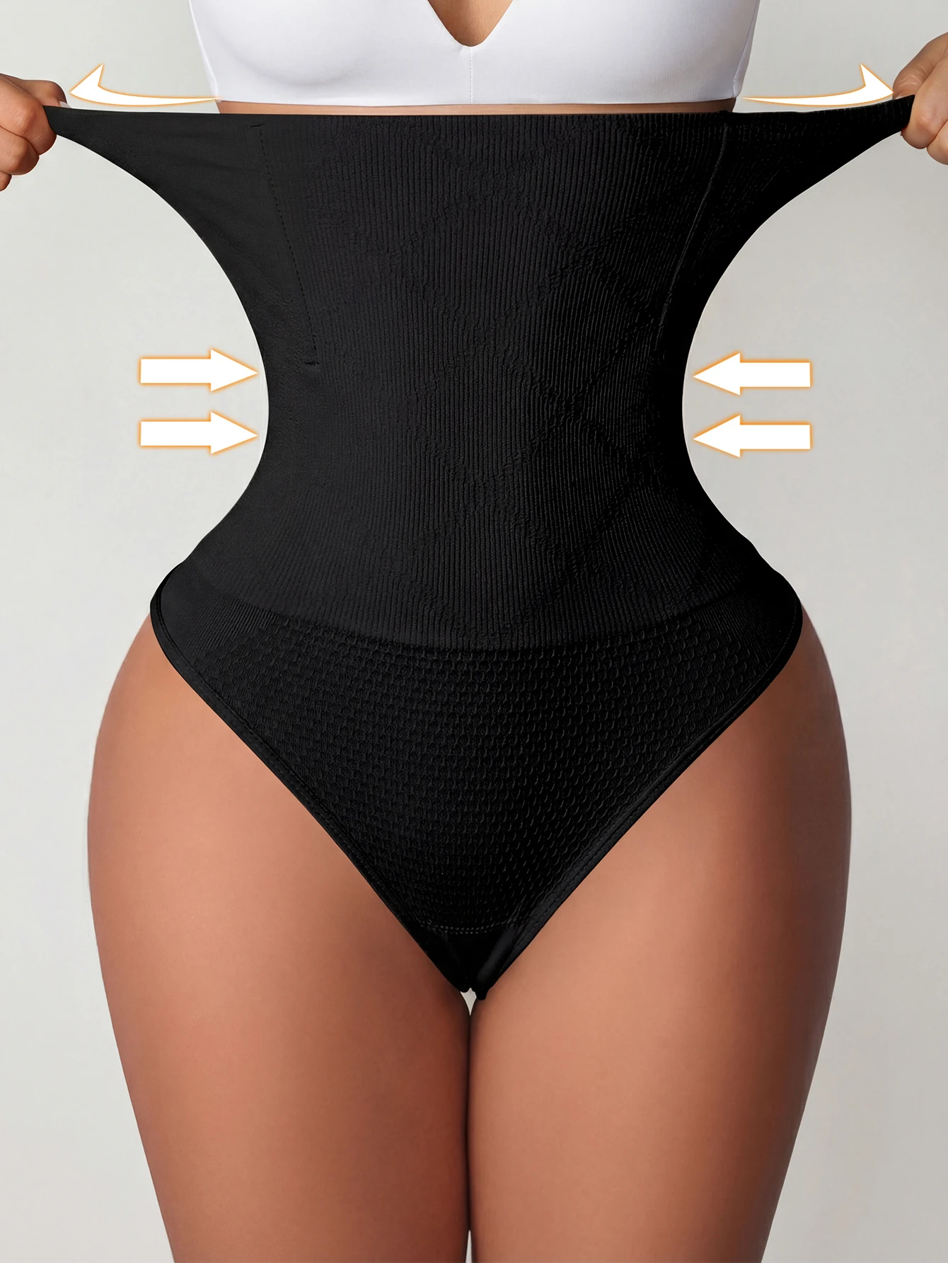 1 Stück Hochgeschnittener Nahtloser String mit Bauchkontrolle, Formende Unterwäsche für Frauen, Po-Lifter und Bauchformer – Detail 3
