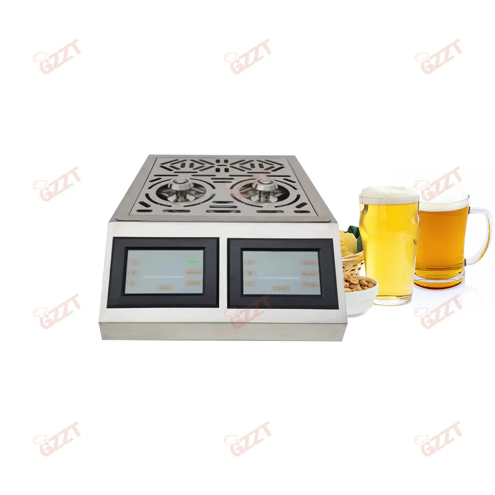 Bottoms up Beer Dispenser Double Taps Outlets Automatic Beer Dispenser Bottom in Beer Cup Filler Cup Bottom Filling Machine