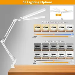 Lampa biurkowa LED z regulowanym ramię wahadłowe lampka biurkowa z możliwością przyciemniania lampa stołowa lampka Monitor komputerowy Led