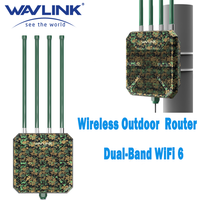 WAVLINK WiFi6 Outdoor Mesh Router/AP/Repeater Dual Band 2.4G+5G AX1800/AX3000 Long Range Extender with 4x8dBi High-gain Antennas