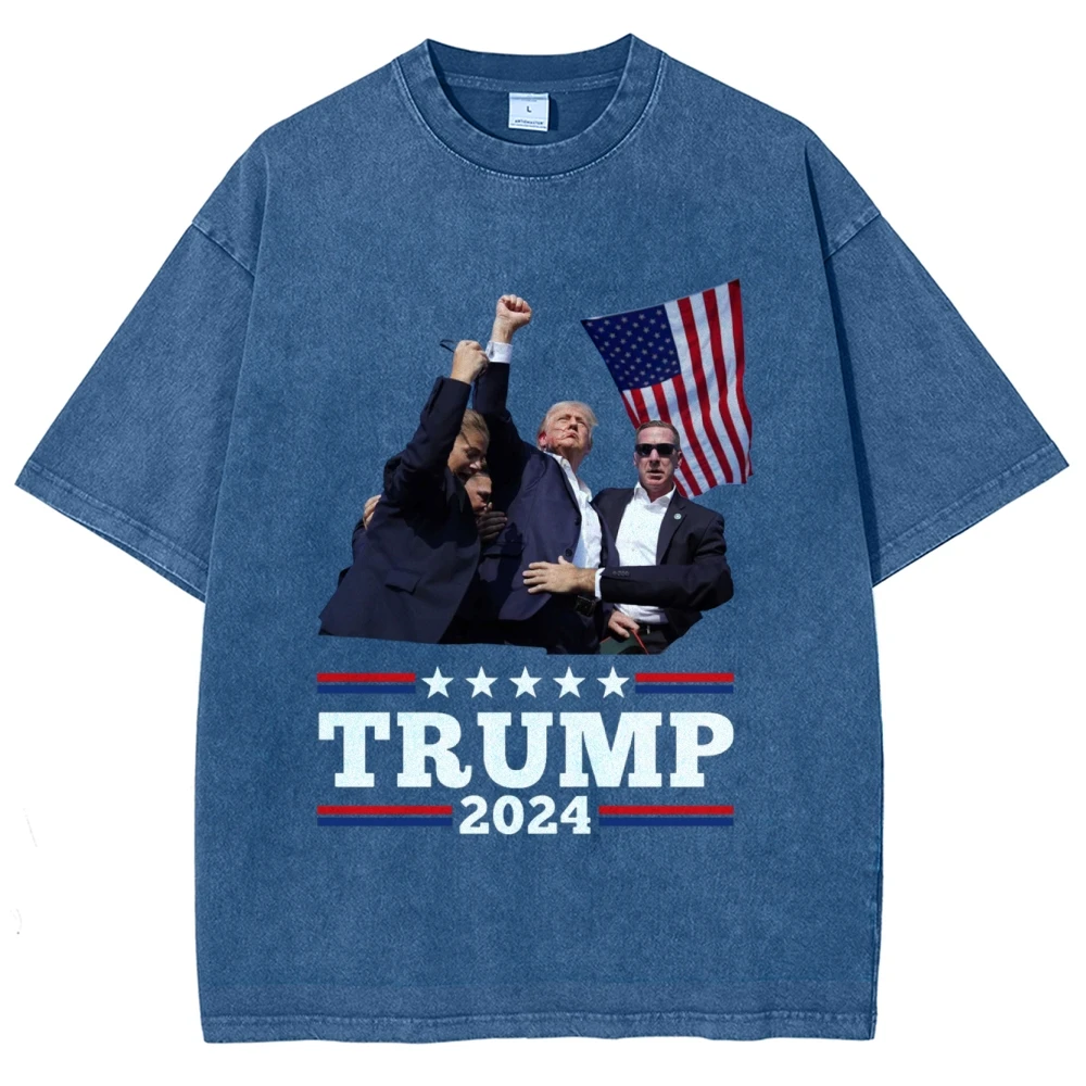 

Donald Trump Never Surrender T shirt 2024 Latest Trump Gunshots Classic Tee Shirt Unisex Female Trump Rally Graphic Tops