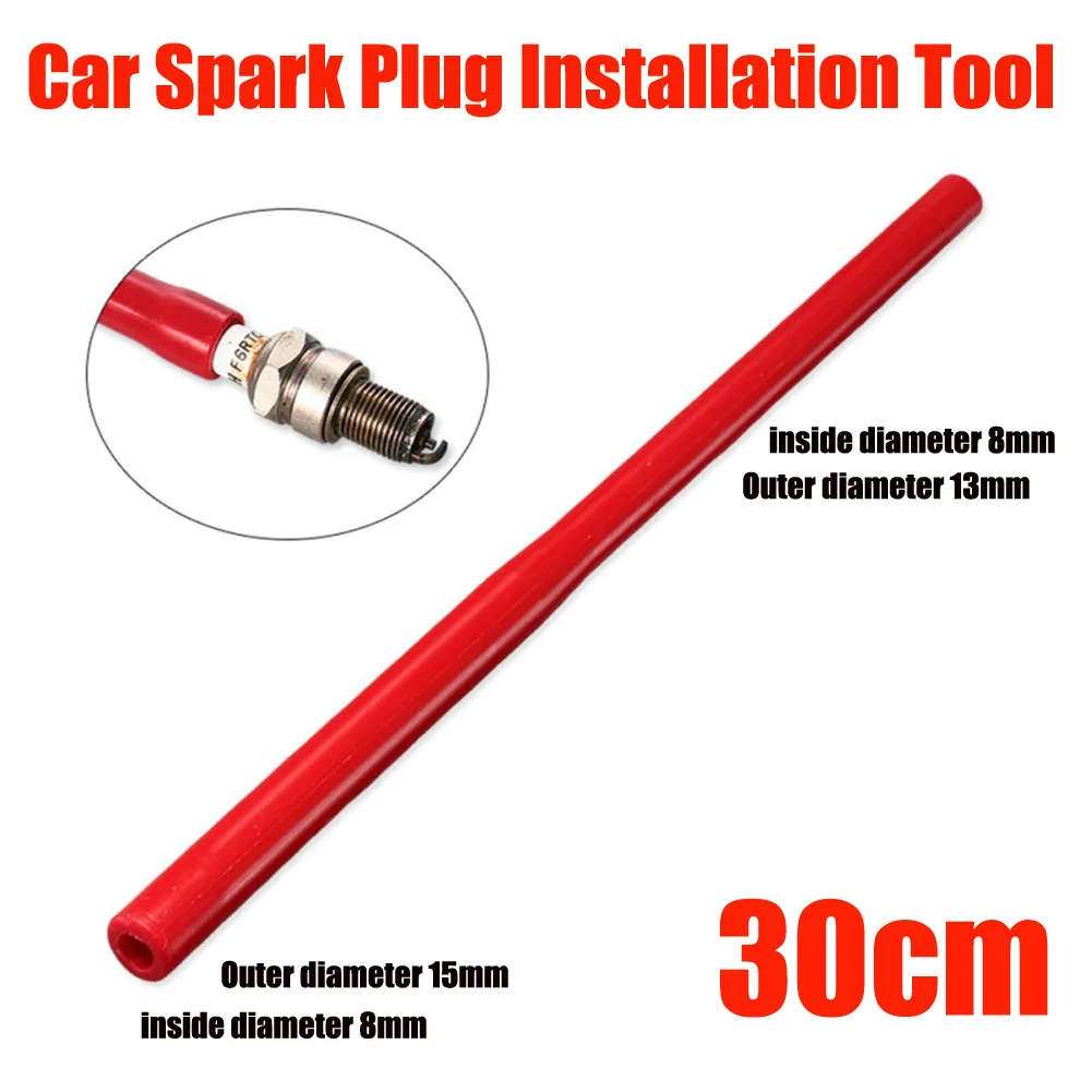 

Car Spark Plug Socket Car Rubber Spark Plug Installation Tool 30cm Red Spark Plug Socket Pipe Connector Car Accessories