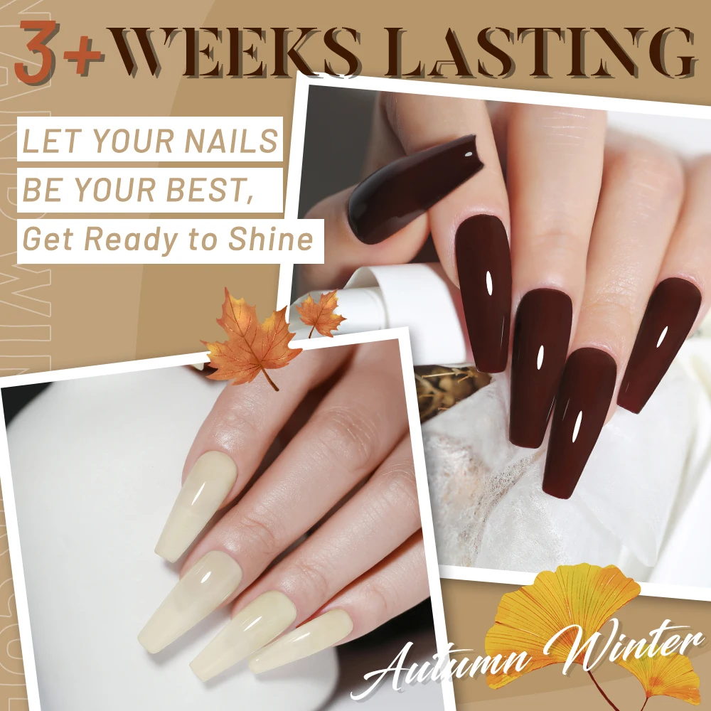 Clou Beaute HEMA TPO FREE High Pigment Gel Nail Polish Caramel Brown Wine Red Nude Color Gel Polish Nail Art UV Nail Varnish image 2