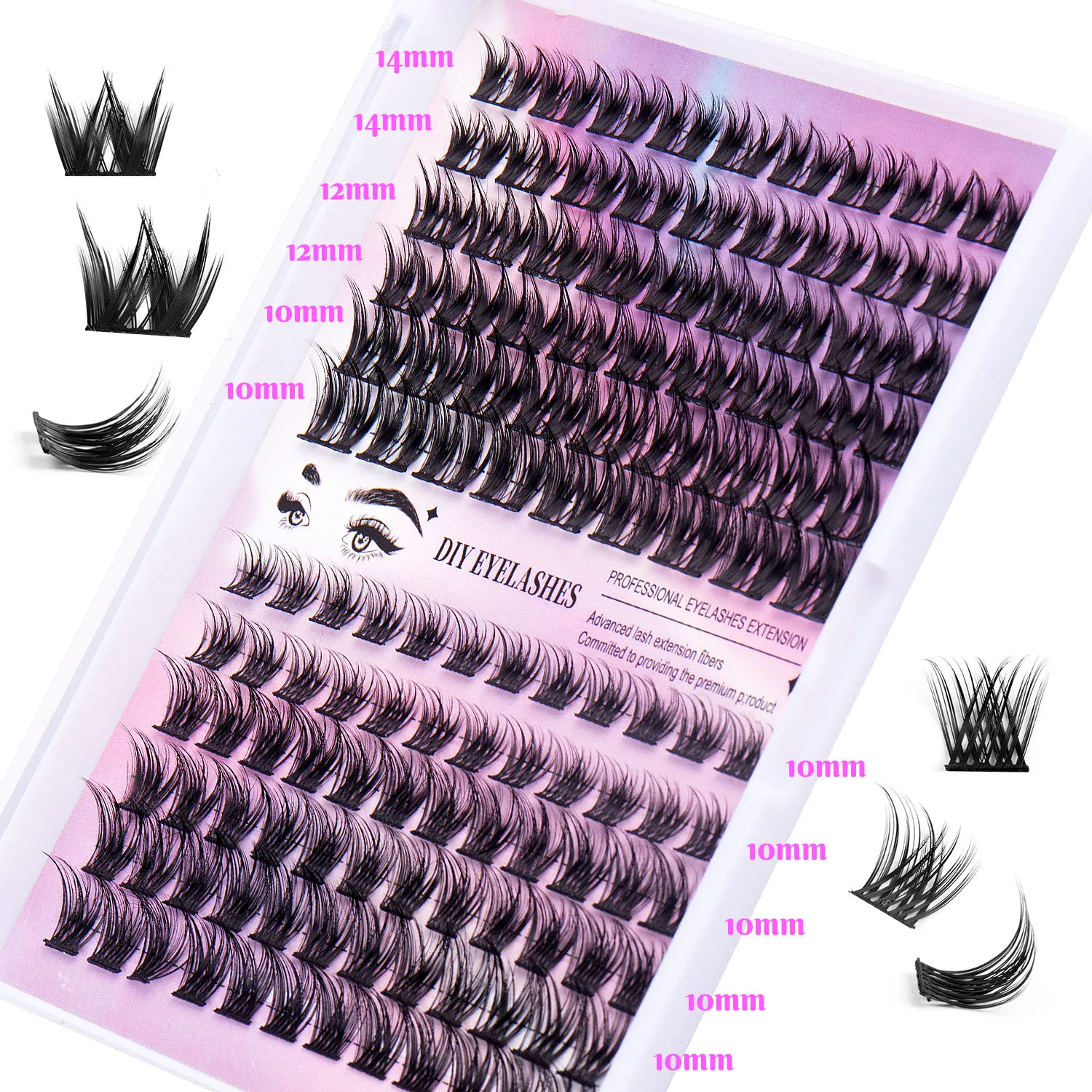 DIY Cluster Lashes Segmental Eyelashes Extension Bulk Wholesale Natural Long Wispy Makeup Faux Mink False Eyelashes Individual