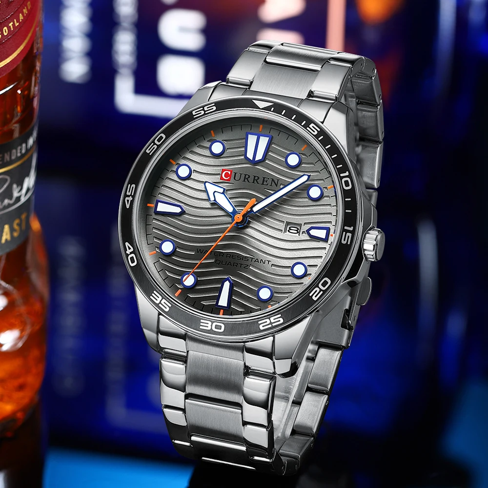 CURREN Fashion Business Men's Watch Top Luxury Brand Quartz Watch Stainless Steel Waterproof Luminous Watch Relogio Masculino
