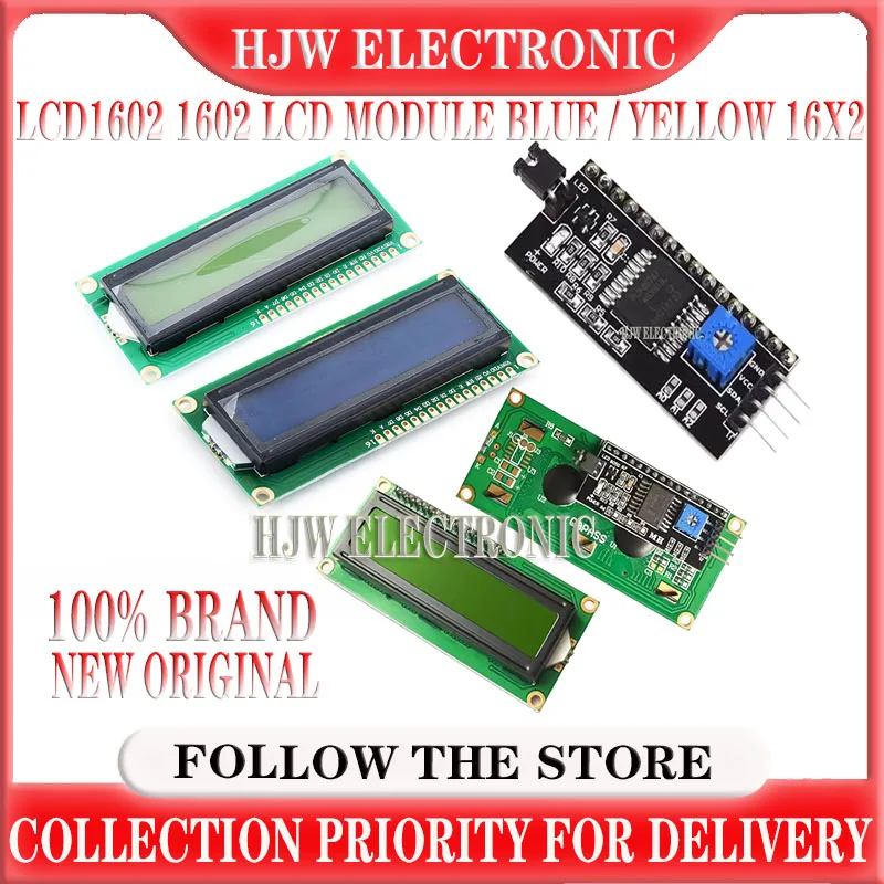 LCD1602 1602 LCD Module Blue / Yellow Green Screen 16x2 Character LCD Display PCF8574T PCF8574 IIC I2C Interface 5V for arduino