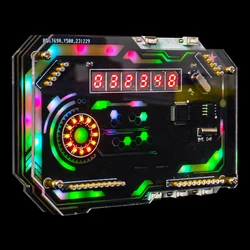 DIY Electronic Clock Kit RGB Digital Tube Time Display Cyberpunk Clock Tepy-C Interface Welding Project Learning DIY Electronic