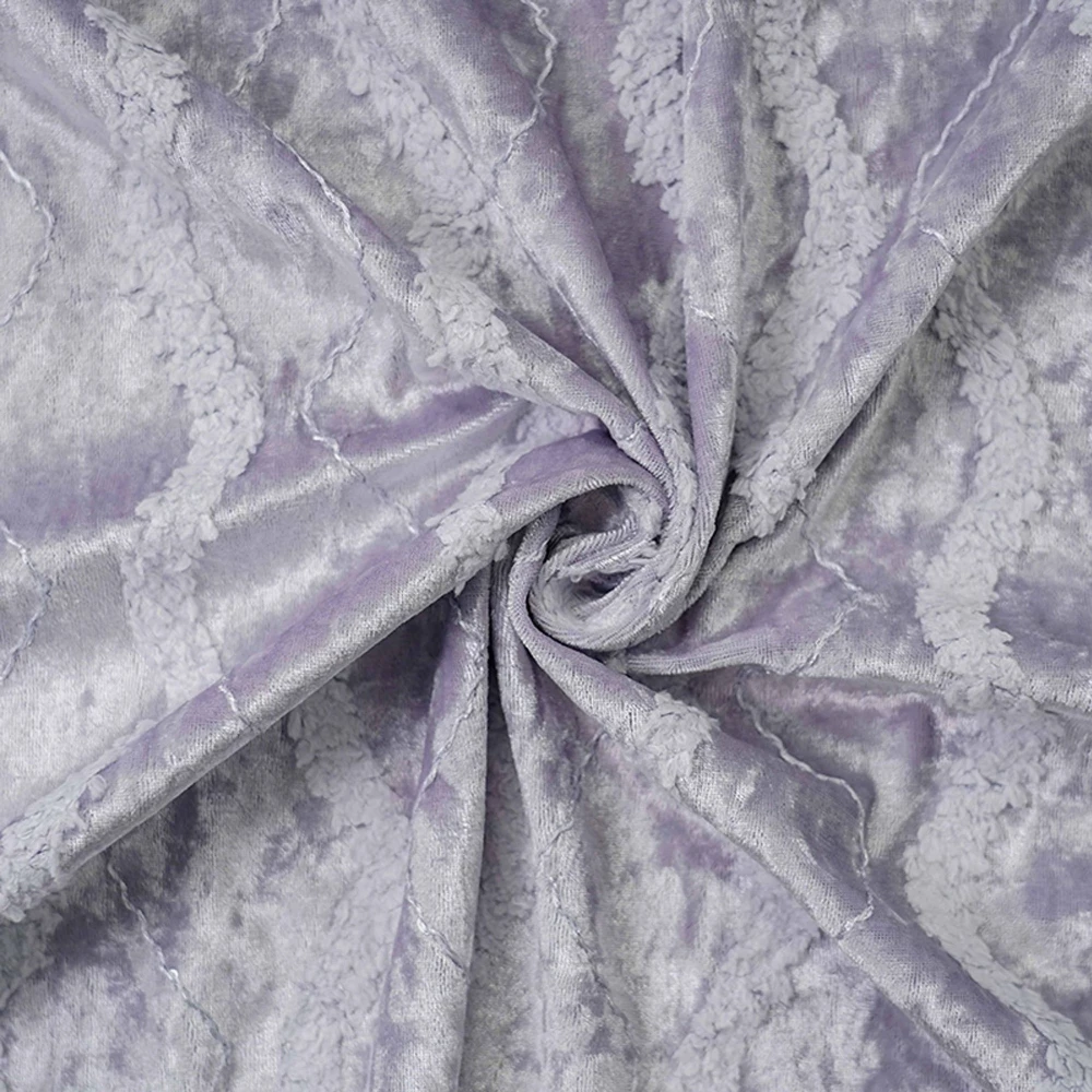 3D-Wellen-Stickerei-Veloursstoff für Kleider, modische Kleidung, Kissen pro Meter