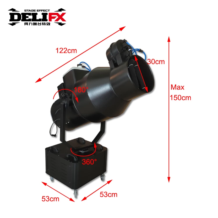 2500W Large Size Man-made Snow Machine with Moving Head Powerful Snow Blower Realistic Falling Snow Effects for Wedding Stage