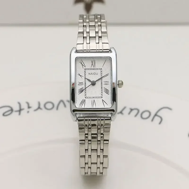 Watches for Women Rectangular Roman Scale Ladies Steel Strap Watch Fashion Trend Thin Strap Quartz Wristwatches Relogio Feminino