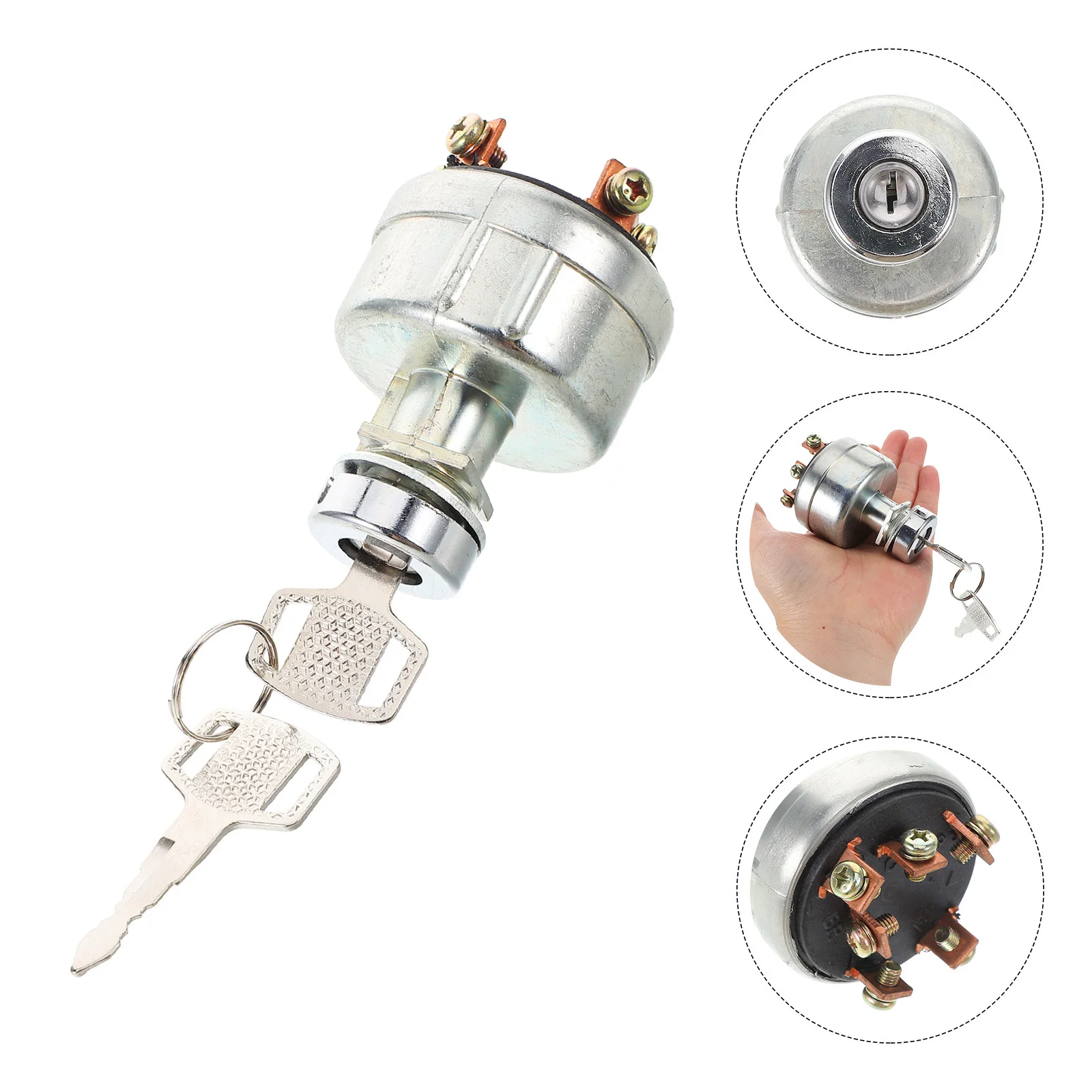 

Ignition Switch Assembly Car Excavator Tractor Key Cylinder Lock Vehicle Accessory Motorcycle Start Stable Durability Wide