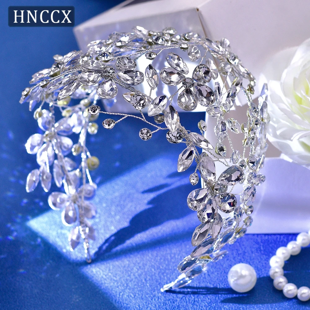 

HNCCX Handmade Bride Headband Hair Accessories Shining Wedding Crystal Headpiece Bridal Hair Ornament for Party Tiaras CP661