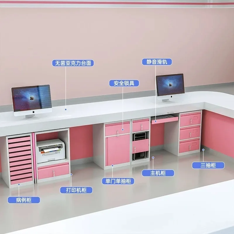 Nurse station front desk guide medical desk hospital reception desk paint pre-inspection triage desk consultation service desk
