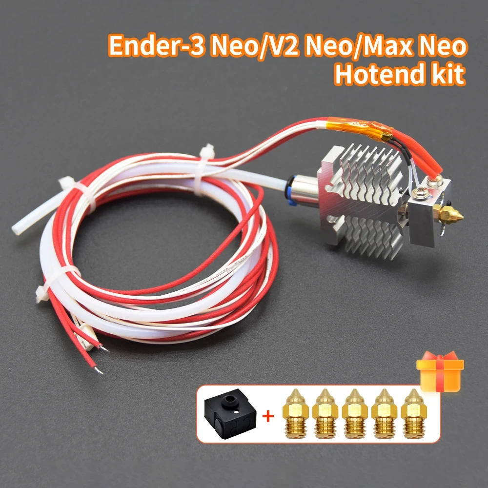 Update 3D Printer Hot End Kit for Ender-3 V2 Neo/Ender-3 Max Neo/  Ender-3 V2 Neo Hotend 24V 40W Thermistor with 0.4mm Nozzle