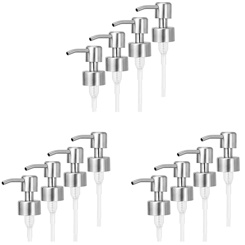 

A04G-12 шт. Сменные насосы-дозаторы для мыла из нержавеющей стали, насосы-дозаторы для лосьона для стандартных бутылок с горловиной 28/400 для ванной комнаты
