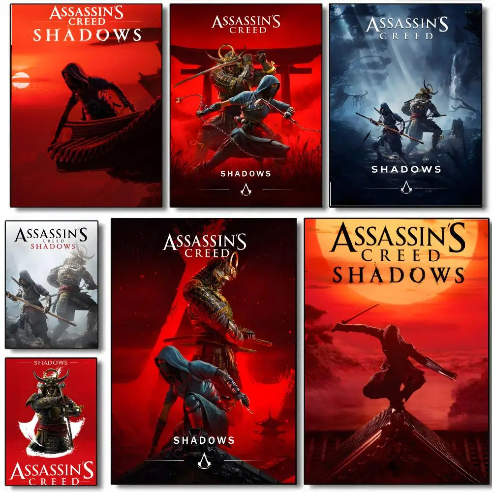 Game A-Assassins Creed Shadows Poster HD Waterproof Aesthetic Wall For Home Decor Trendy Durable Easy To Apply Art