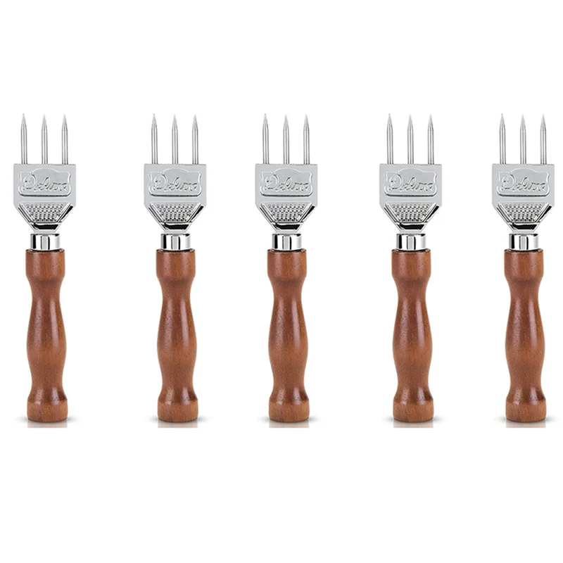 Y50A-5X Ice Pick - ماكينة تقطيع ثلج قوية بمقبض من الخشب الصلب، كسارة ثلج ثلاثية الشق من الفولاذ المقاوم للصدأ 304