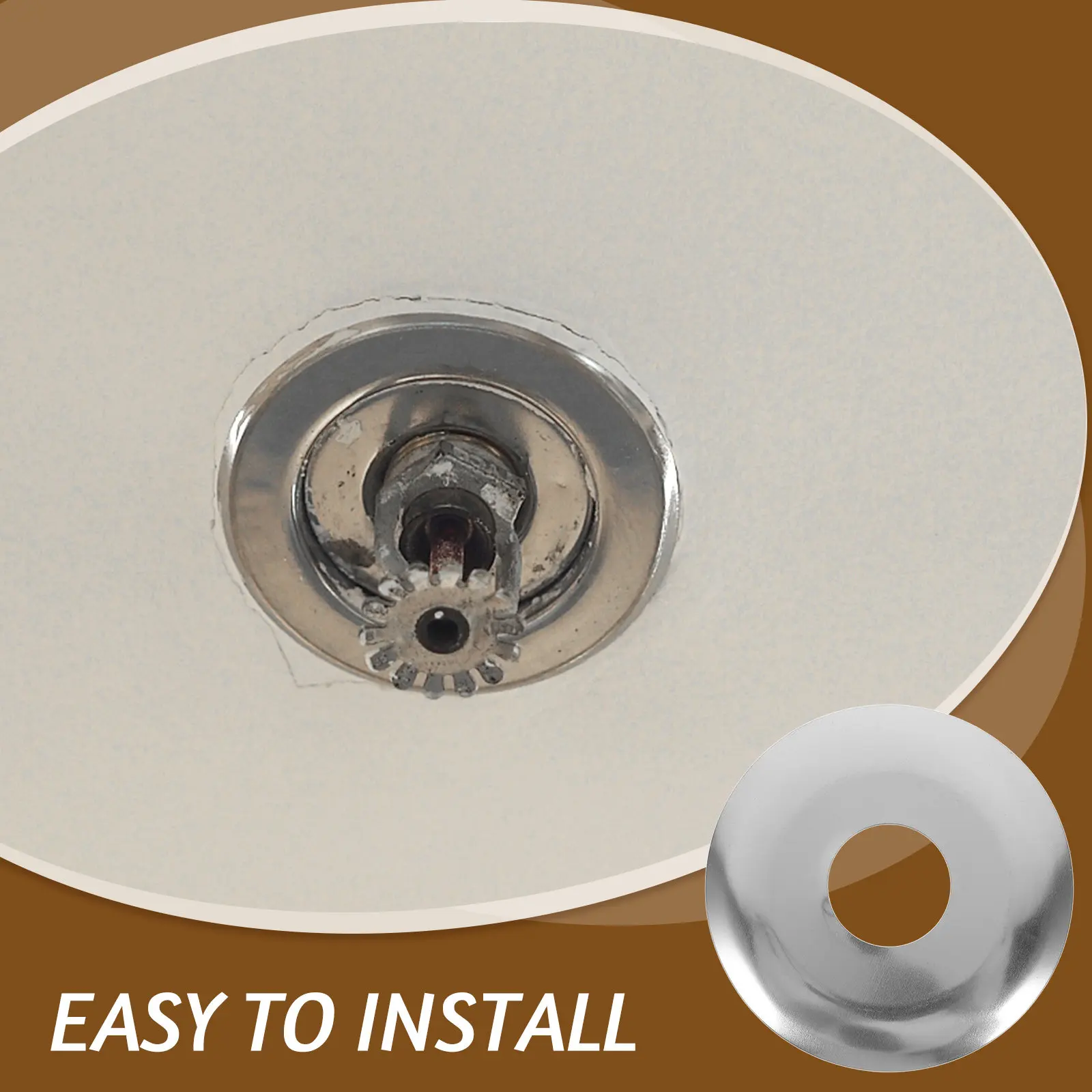 

10Pcs Expandable Round Escutcheon Plate Fire Sprinkler Cover Stainless Steel Wall Flange for Sprinkler Head Protector Aesthetic