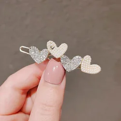 Lovely Heart-shape Hairpins Fashionable Rhinestone Heart Hair Clip Fringe Ornament Woman Hair Accessories