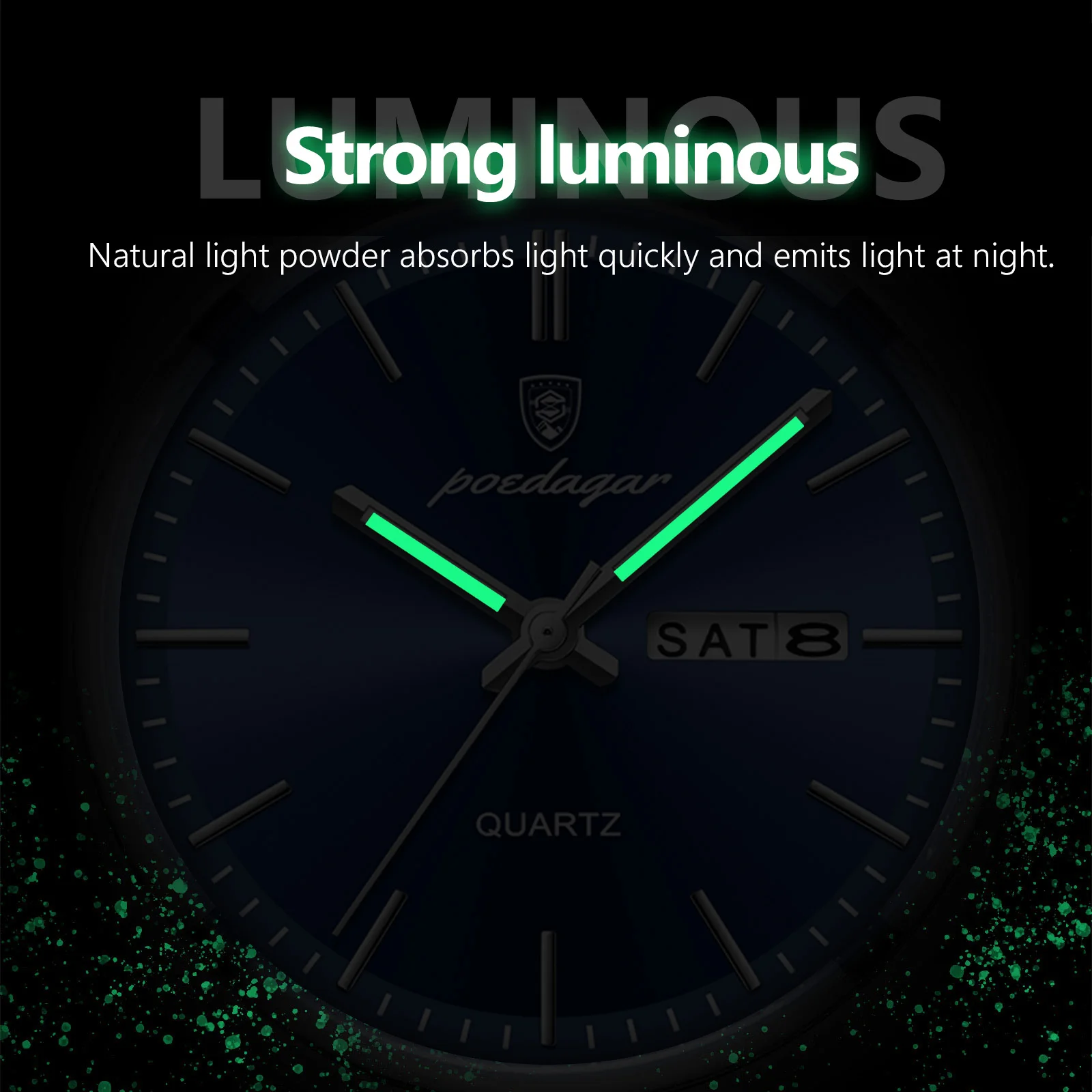 POEDAGAR Luxury Trendy Man Wristwatch Waterproof Luminous Date Week Men Watch Simple Business Quartz Leather Men's Watches Reloj