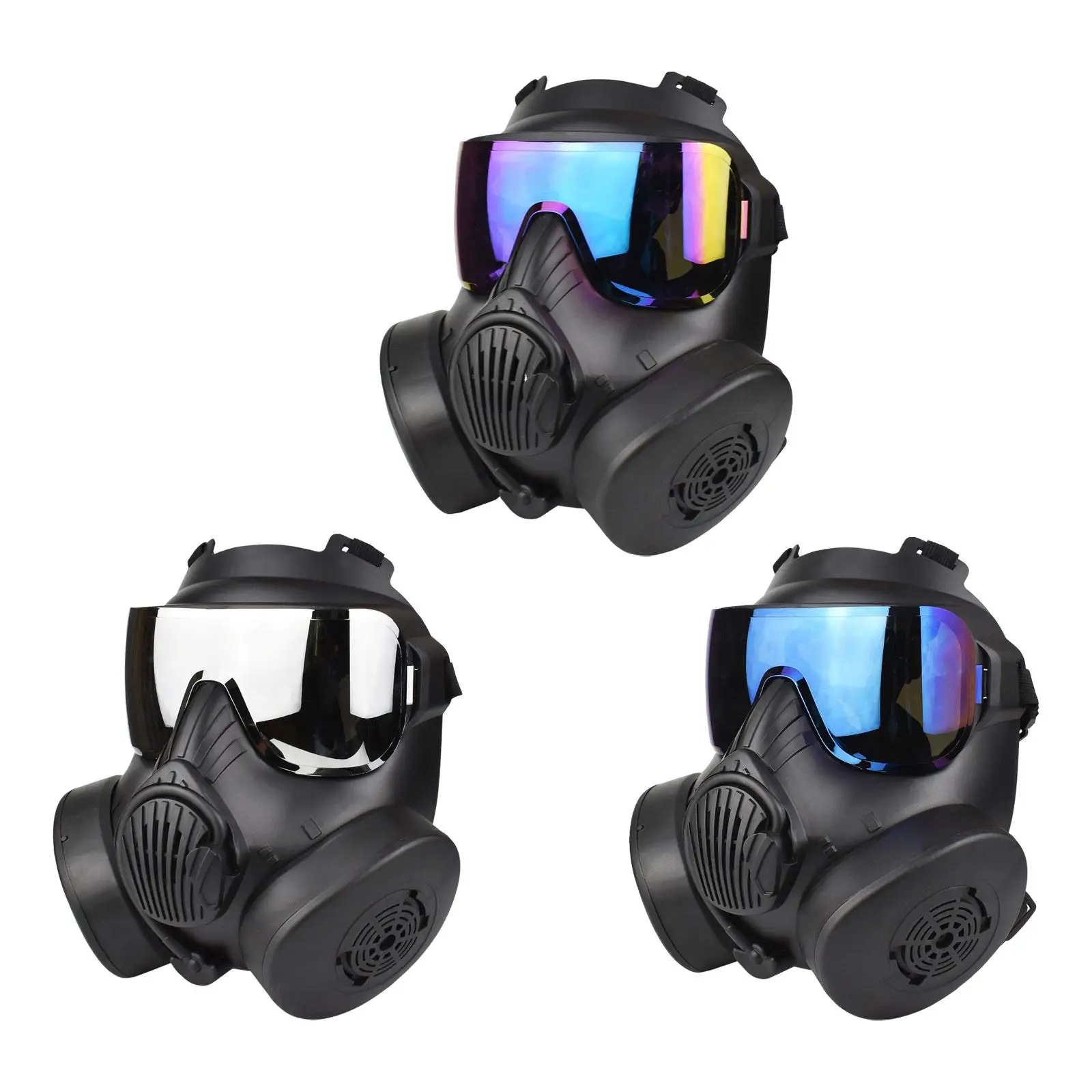 Protective Mask for Whole Mask with Fan Adjustable Strap CS Mask for Cosplay
