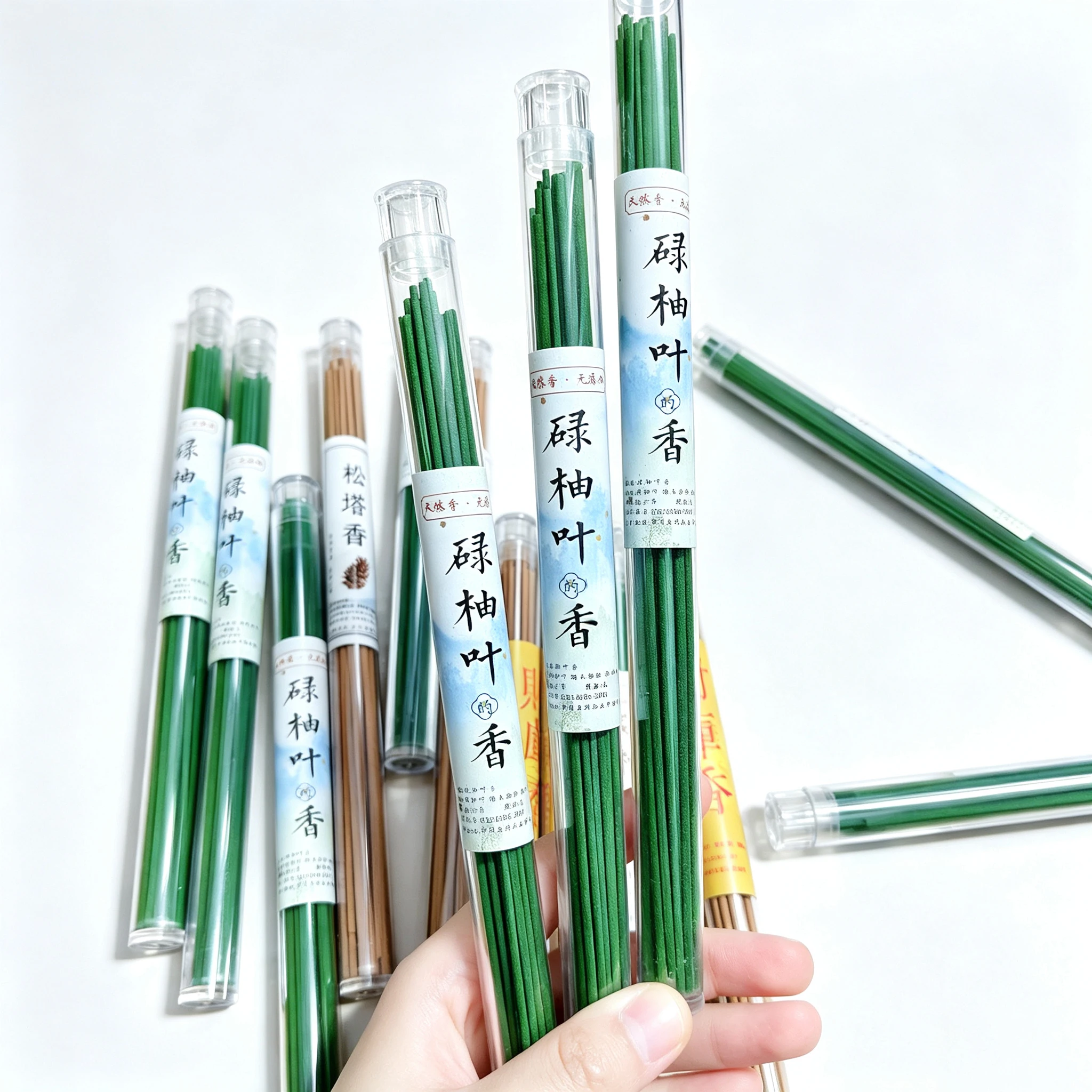 1Pc Natural Pomelo Leaf Incense Sticks, 25 Minutes Wealth Home Fragrance for Office/Room, Air Freshener Long-Lasting Aroma