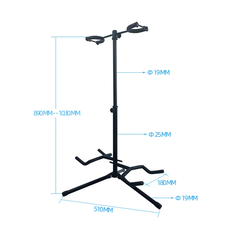 Vertical Guitar Stand, Height Adjustable, Three Tripod Grip, Easy Installation, Bracket Can Expanate Two Guitars