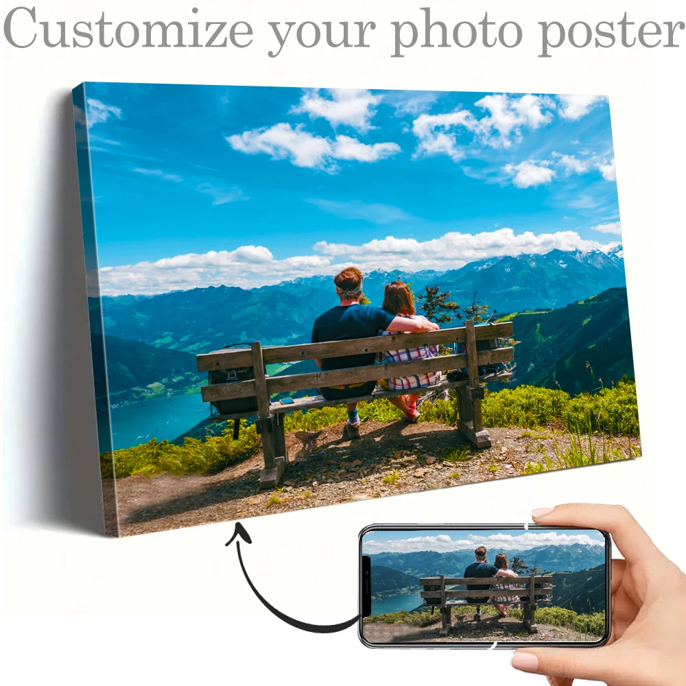 Foto personalizada para decoración del hogar, imprime tus fotos sobre lienzo, póster personalizado más fotos artísticas con marco, mascotas, fotos de boda, pintura en lienzo